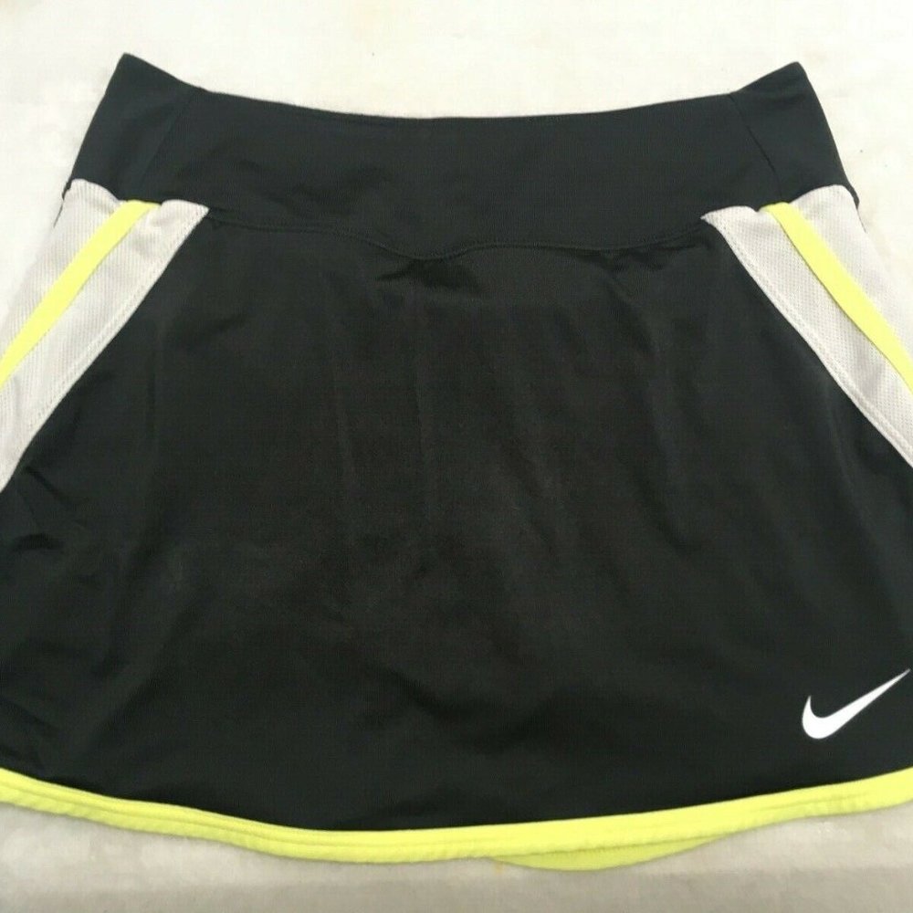 NIKE Dri-Fit GRAY YELLOW  Tennis GOLF SKIRT LINED